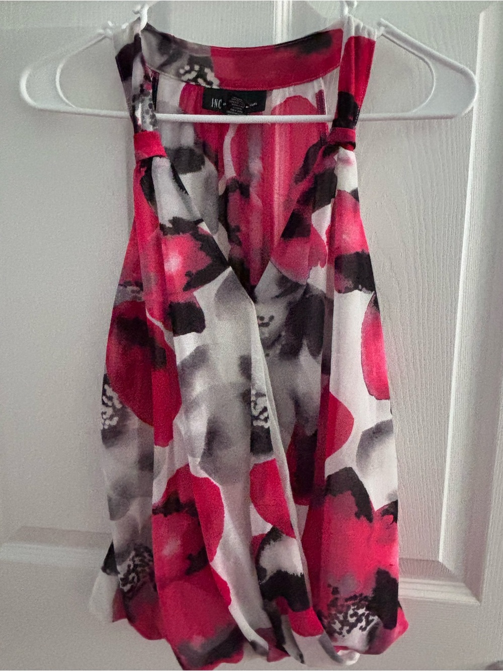 INC International Concepts Red Pink Floral Slip Dress - M